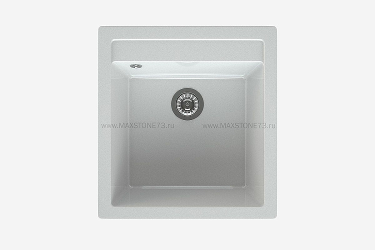 MAXSTONE Мойка глянцевая MS-10 (белый металлик) 505*460*215
